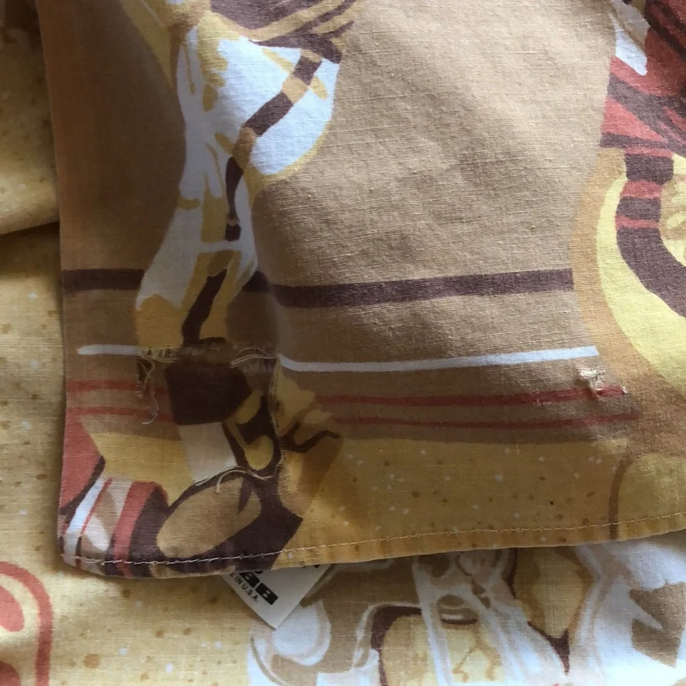 NFL Football VTG Brown Flat Sheet Vintage Football Bedding NFL 1980s NFL